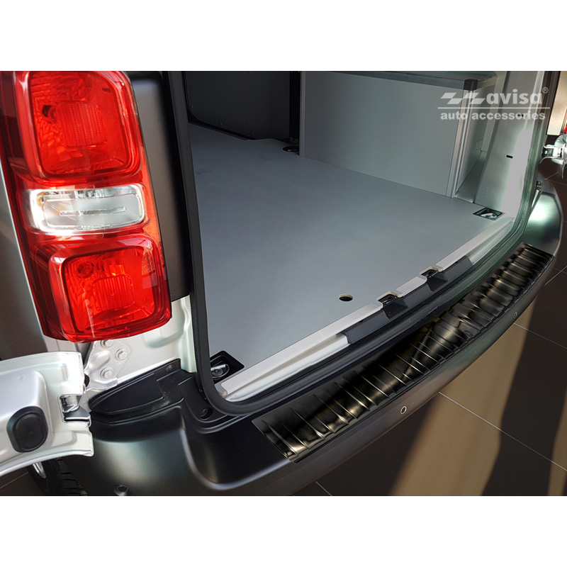Black Stainless Steel Rear bumper protector  Peugeot Expert III & Citroen Jumpy III 2016- 'Ribs'