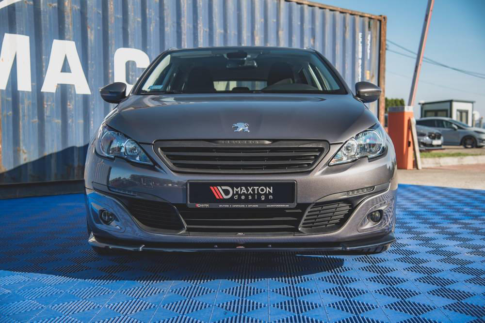 Voorspoiler Peugeot 308 MK2 Facelift 18-.. Glans Zwart v.2