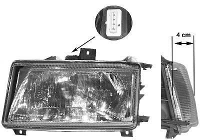 koplamp, type Valeo, H4, elektr verstelb, rechts,-07/1996 Seat I