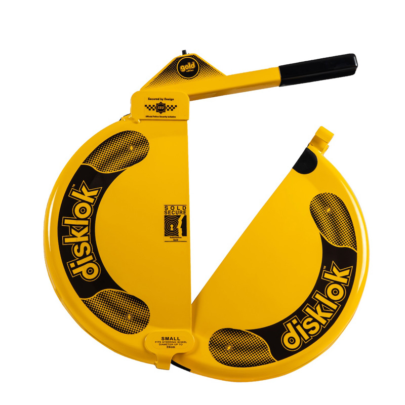 Disklok Steering Wheel Lock 'Gold Edition' - Size Small - 35-39cm - Yellow - SCM MP-03 approved