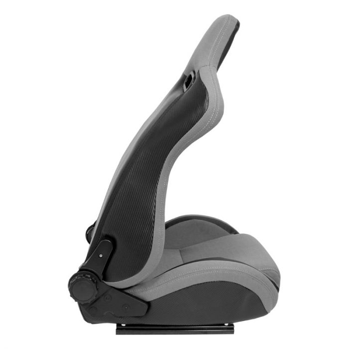 Sport seat 'MS' - Black/Grey - Dual-side reclinable back-rest - incl. slides