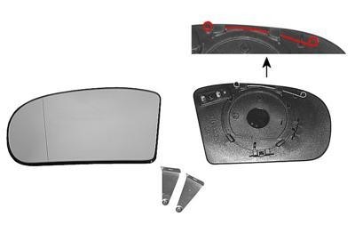 spiegelglas, verwarmd, links Mercedes E klasse, W211, 2002-2006