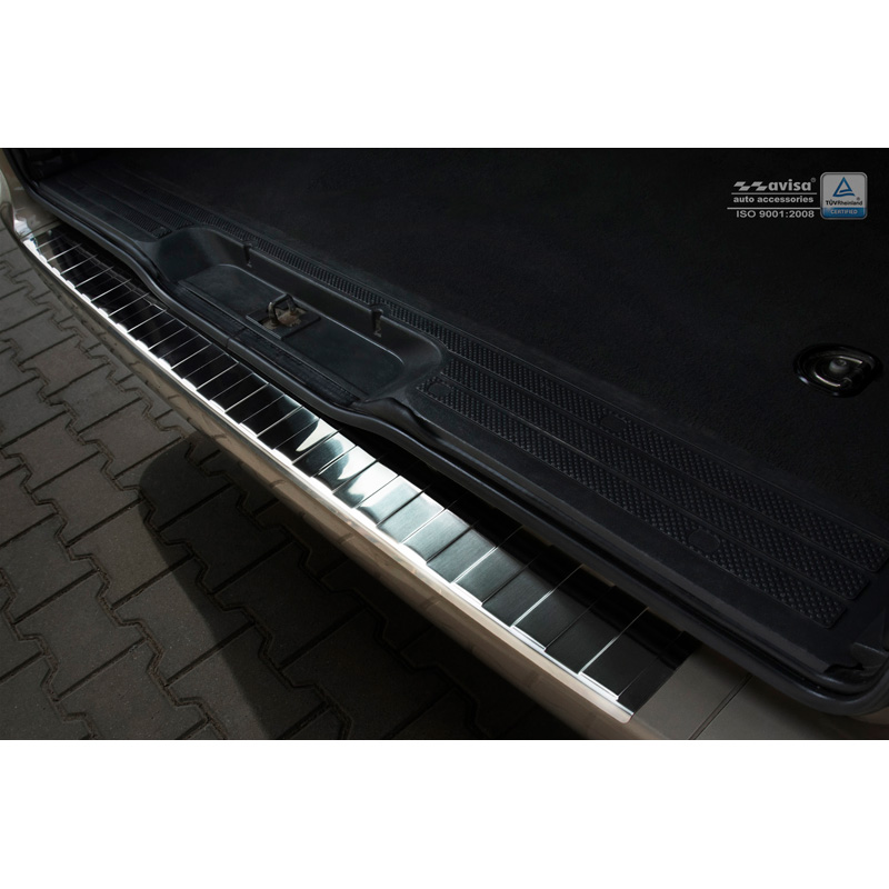 Black Stainless Steel Rear bumper protector  Mercedes Vito / Viano 2003-2014 'Ribs'