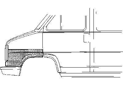 spatbord, voorste gedeelte, links, 1990-Fiat Ducato, 1982-1994