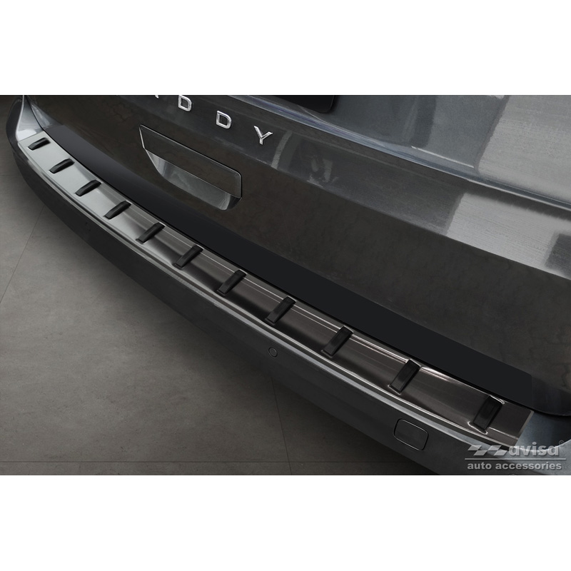 Black Stainless Steel Rear bumper protector  Volkswagen Caddy V Cargo & Combi 2020- 'STRONG EDITION'