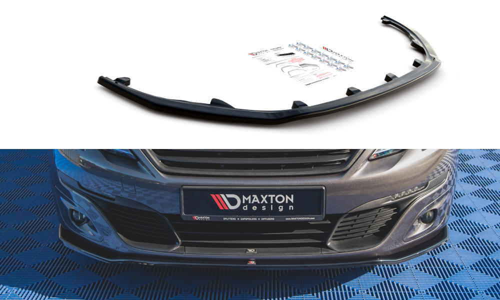 Voorspoiler Peugeot 308 MK2 Facelift 18-.. Glans Zwart