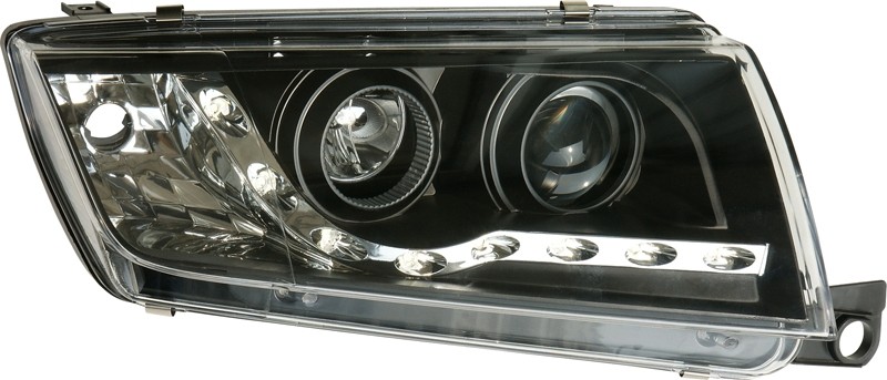 Koplampen Skoda Fabia 00-04 DRL look Devil Eyes zwart