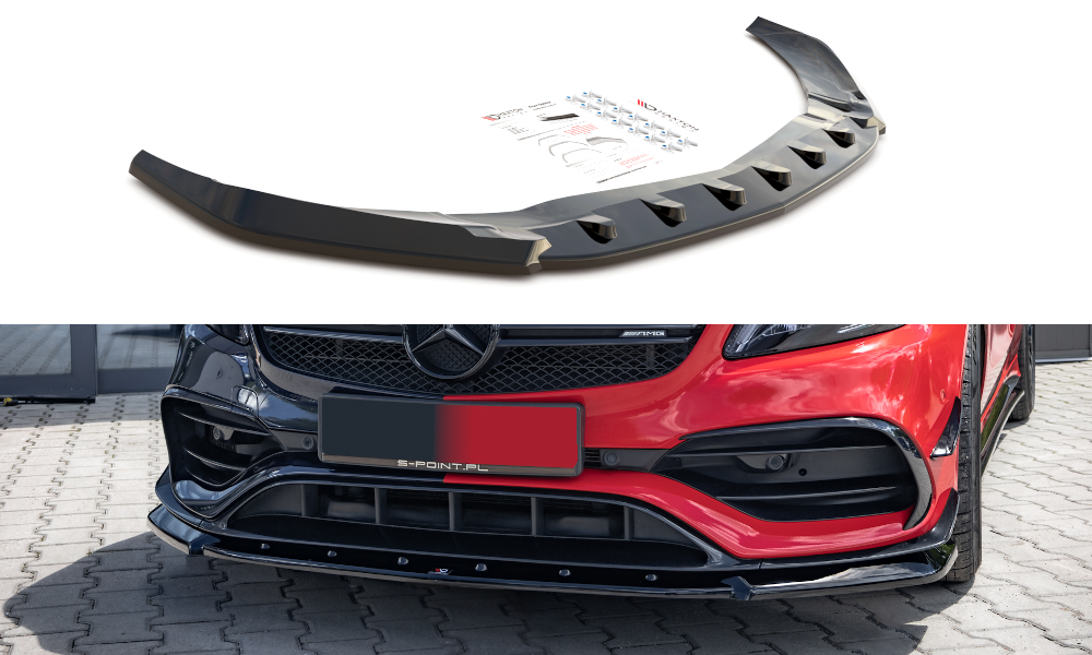 Voorspoiler V.1 Mercedes A45 AMG Aero Pack W176 FL Maxton Glans Zwart