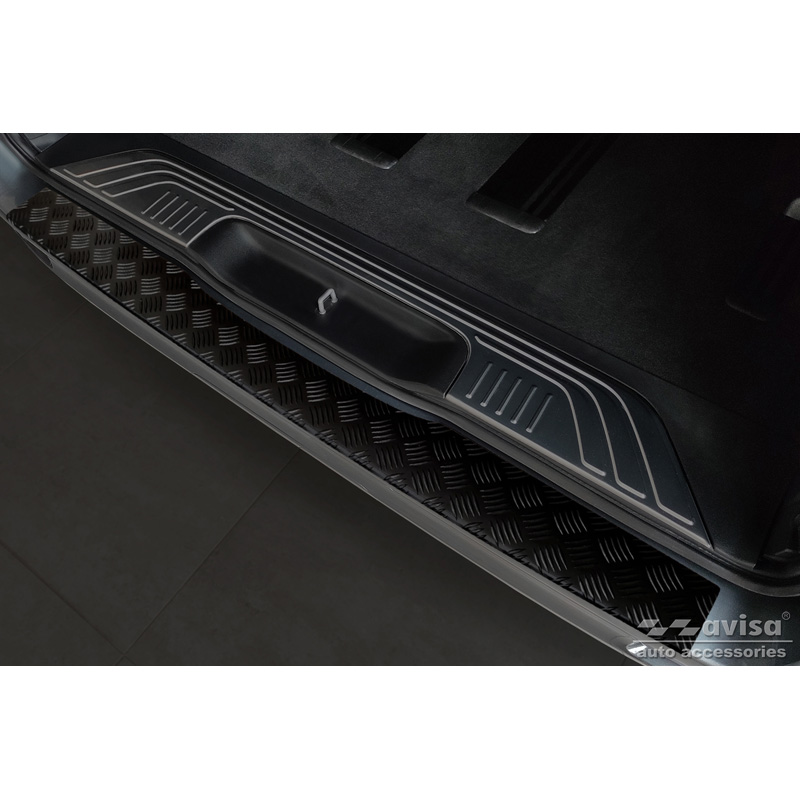 Matzwart Aluminium Achterbumperprotector  Mercedes Vito & V-Klasse 2014-2019 & Facelift 2019- 'Riffled Plate'