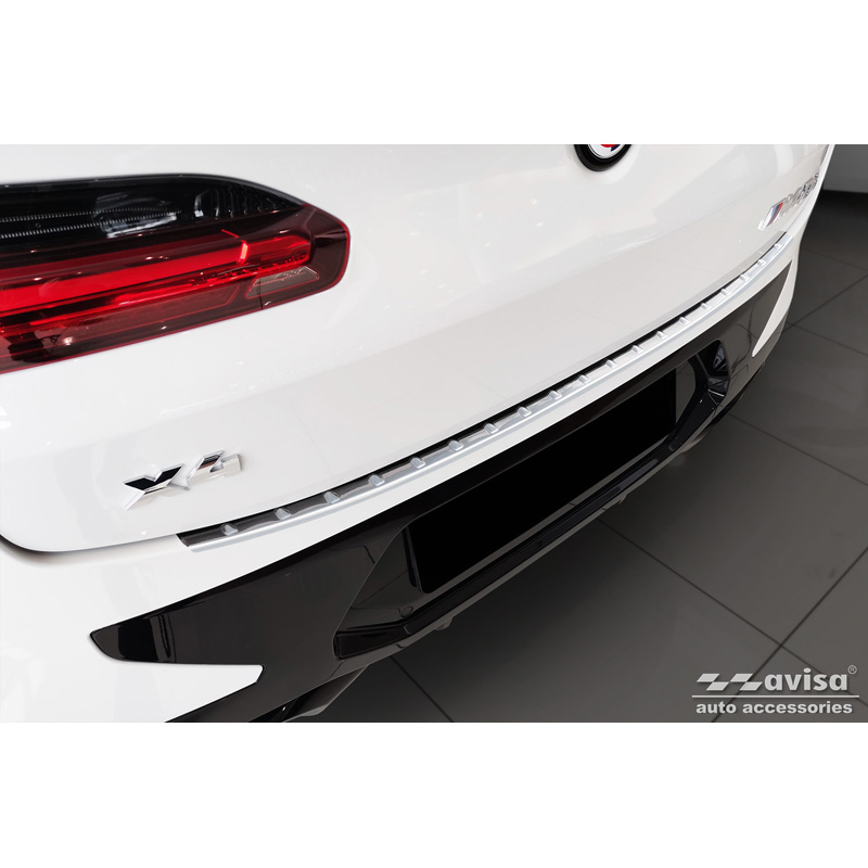 Stainless Steel Rear bumper protector  BMW X4 G02 FL 2021- with M-Pakage 'Ribs'