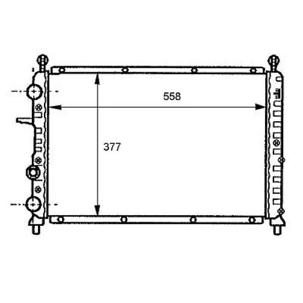 Radiator DEDRA 90-99 554X374X36 1.6/2.0-16V+/-AC