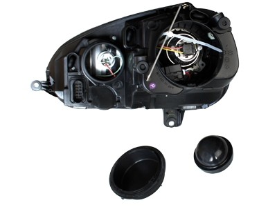 Koplampen VW Golf V Devil Eyes DRL look zwart