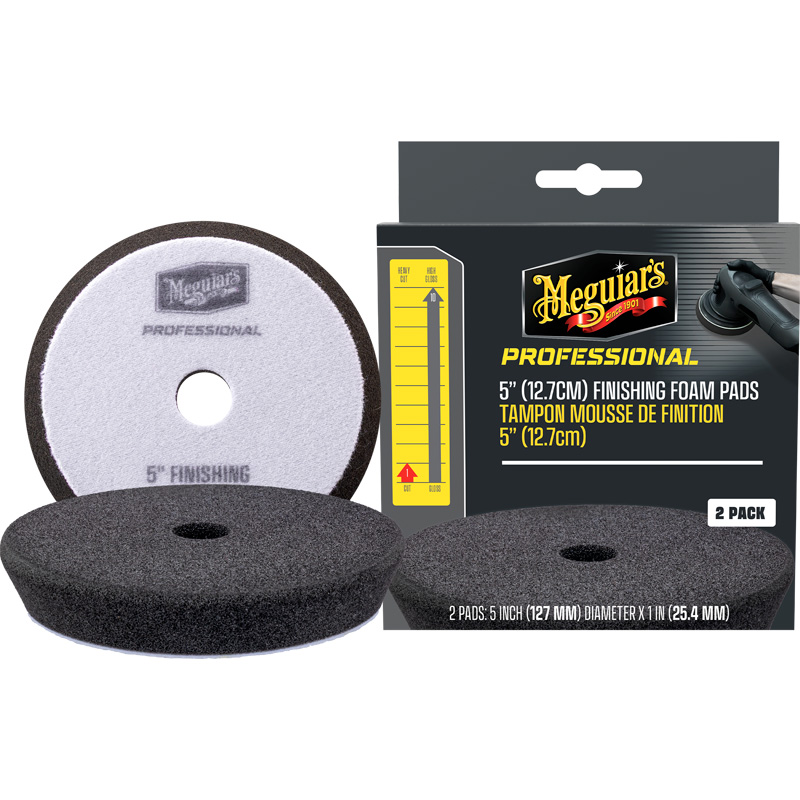 Meguiar's Professional Foam Finishing Pads - 5'' diameter x 1'' (127mm x 25,4mm) - Zwart - Set van 2