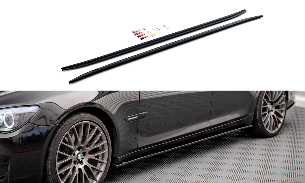 Zijskirts BMW 7 Serie M-Pakket F01 Maxton Glans Zwart