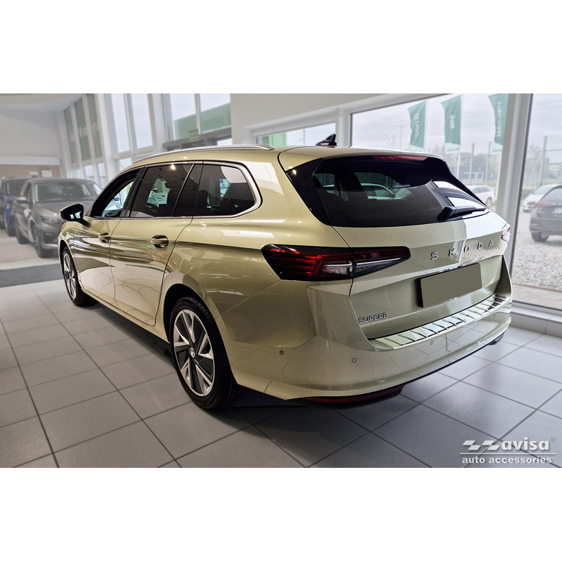 Chroom RVS Achterbumperprotector  Skoda Superb IV Combi 2023- 'Ribs'