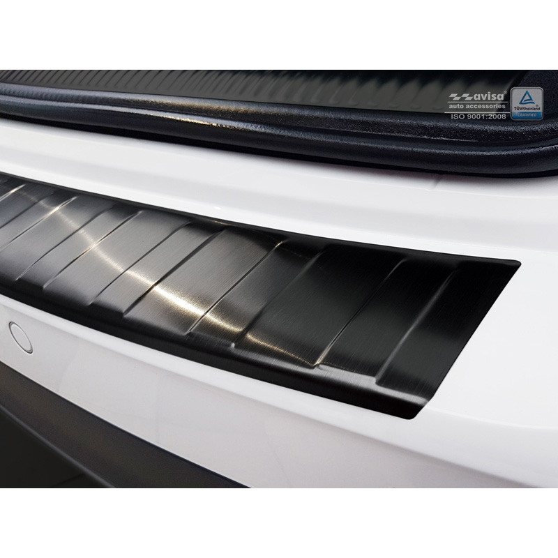 Black Stainless Steel Rear bumper protector  Audi A4 B9 Allroad 2016-2019 & FL 2019- 'Ribs'