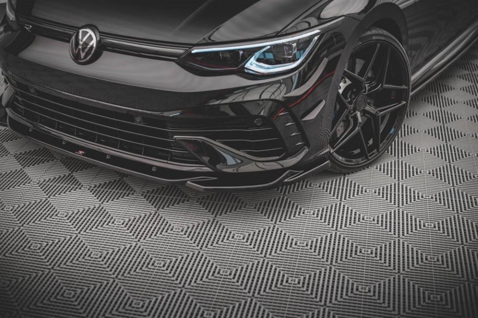 Voorspoiler V.4 Volkswagen Golf 8 R Maxton Glans Zwart