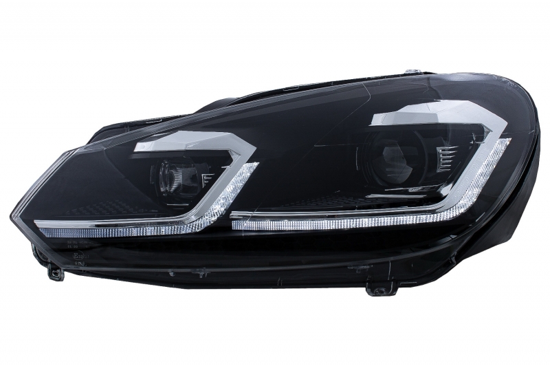Headlights VW Golf VI in Golf 7.5 Look Dynamic LED Black