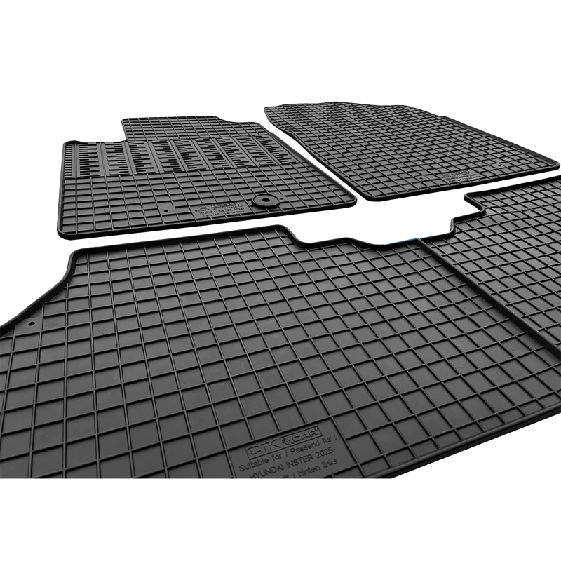CIKCAR Rubber car mats set  Hyundai Inster EV (AX1) 2024- (3-pieces + fixing system)