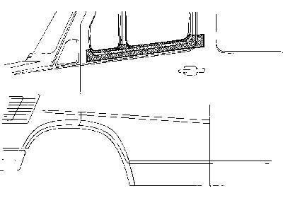 deurplaat, bovenste gedeelte, voor, rechts Mercedes W601/W602, 2