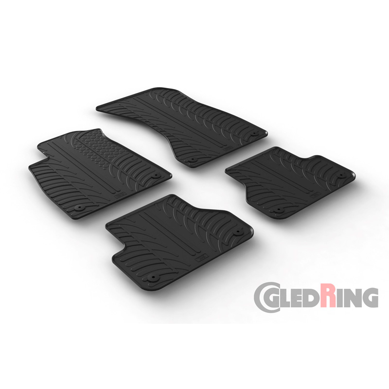 Rubber car mats set  Audi A5 Sportback 12/2016- (T profile 4-pieces + mounting clips)