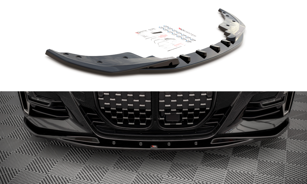 Voorspoiler V.1 BMW 4-Serie G22 M-Pakket Maxton Glans Zwart