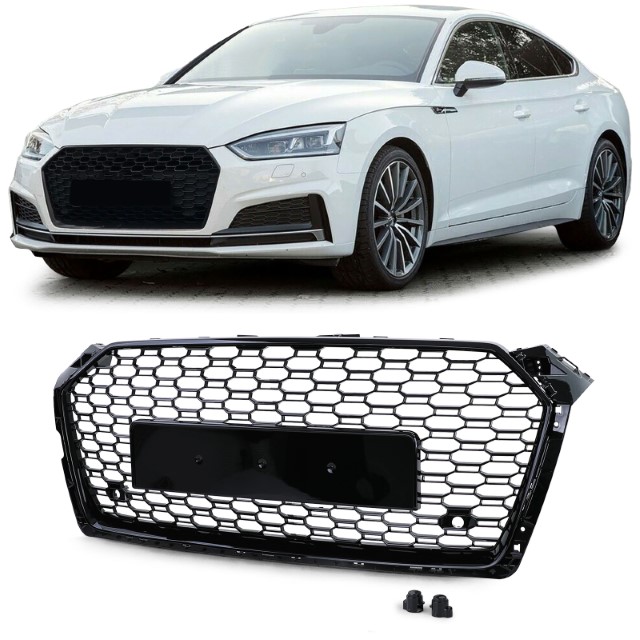 Grill Audi A5 F5 16-19 RS5 Look Glans Zwart