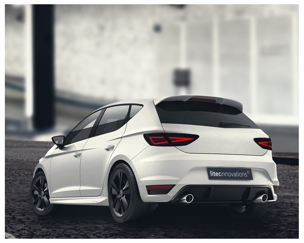 Taillights Seat Leon III 3 5F 12-20 black/smoke with dynamic indicator for original LED
