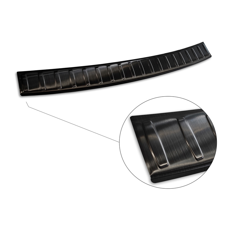 Black Stainless Steel Rear bumper protector  BMW 3-Series (F31) Touring 2012-2015 & FL 2015-2019 'Ribs'