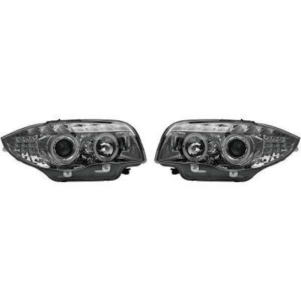 Koplampen BMW E87 04-11 LED Angel Eyes Chroom