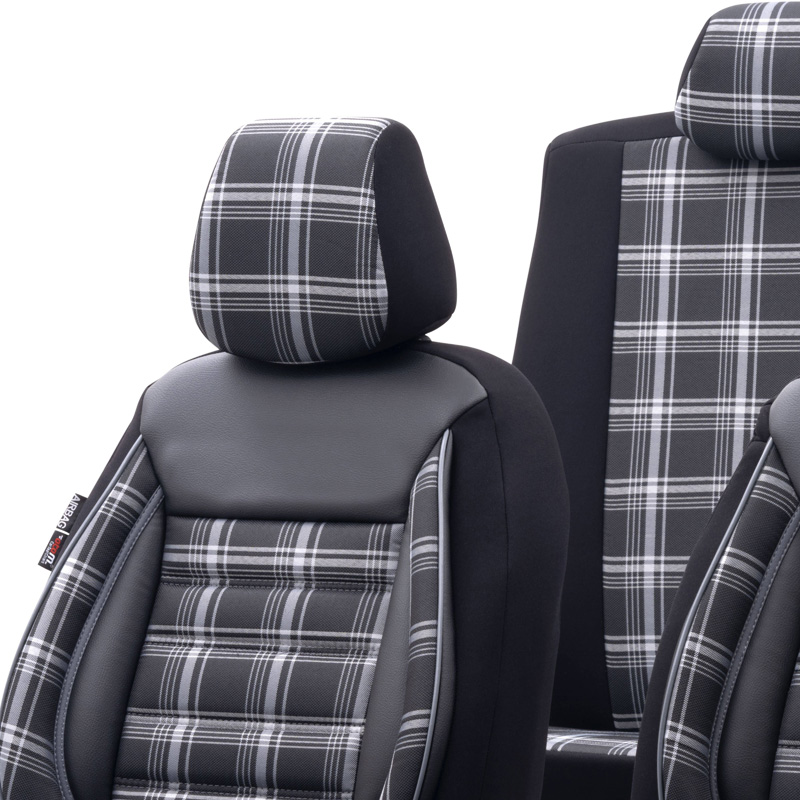 Universal Fabric Seat cover set 'Sports' Black/Grey - 11-pieces -  Side-Airbags