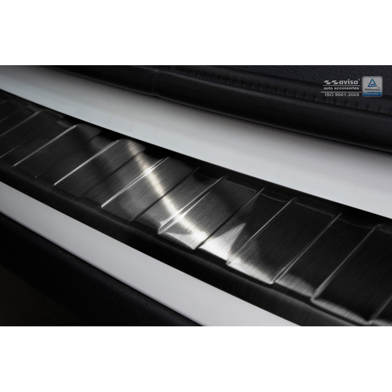Black Stainless Steel Rear bumper protector  BMW X1 (F48) 2015-2022 'Ribs'