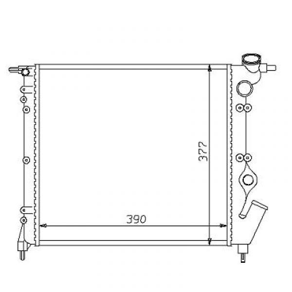 Radiator CLIO/RAPID/R19 90-98 390x378 1.2/1.4 TYPEE6JC3G