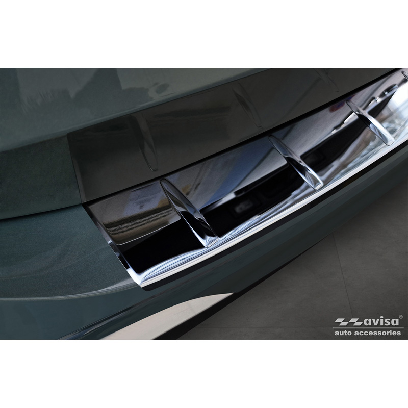 Black Mirror Stainless Steel Rear bumper protector  Volkswagen Tiguan (CT1) 2024- 'Ribs'
