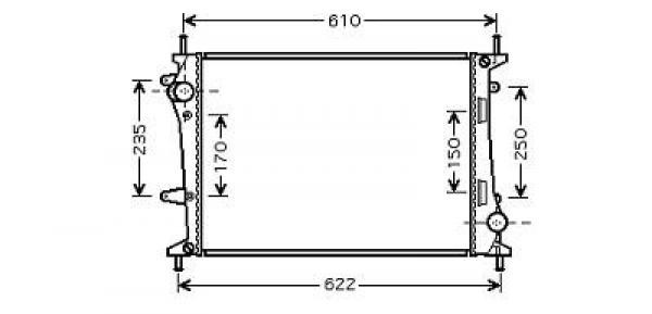 Radiator MULTIPLA 04->> 530x402x28 1.9 JTD +/-AC