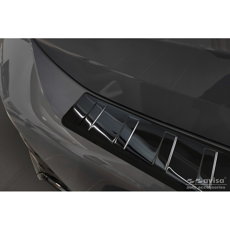 Black Mirror Stainless Steel Rear bumper protector  BMW 2-Series U06 Active Tourer M-Package 2021- 'Ribs'