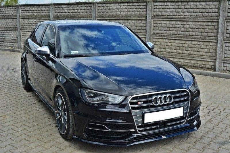 Voorspoiler Audi S3 / A3 S-line 8V Hatchback / Sportback glanzend zwart