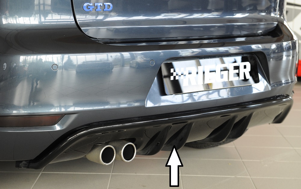 Diffuser Volkswagen Golf 6 GTD Rieger Glans Zwart