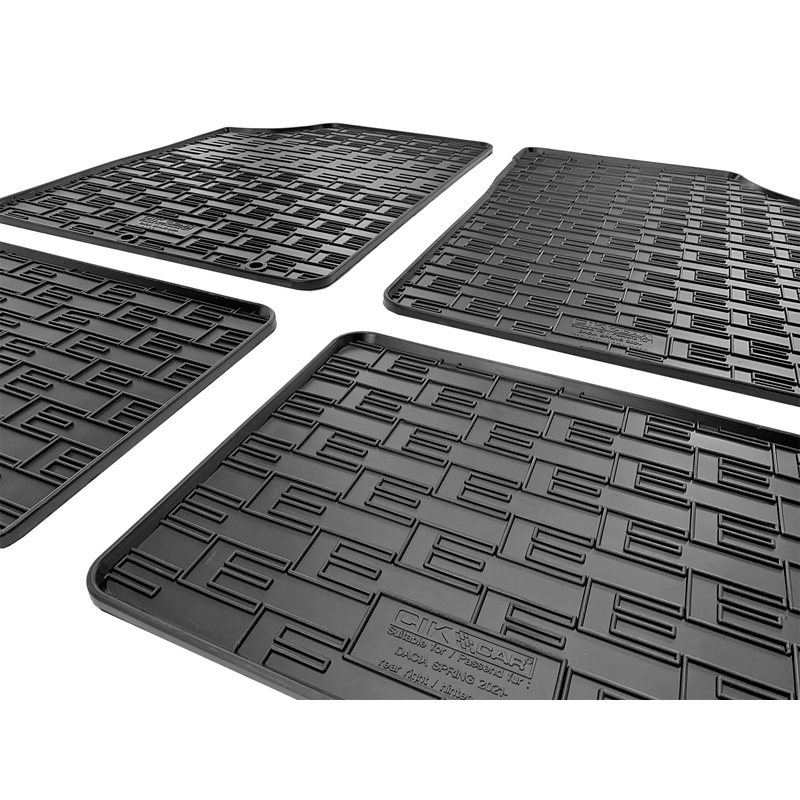 Rubber car mats set  Dacia Spring EV 2021- (4-pieces + fixing system)