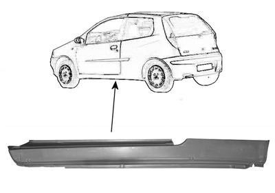 dorpel, 3 drs, links Fiat Punto, 2003-2009