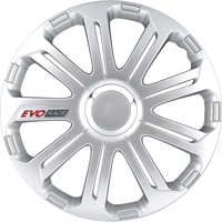 Wieldop set EVO Race 16'' Silver/Chrome Ring/Logo