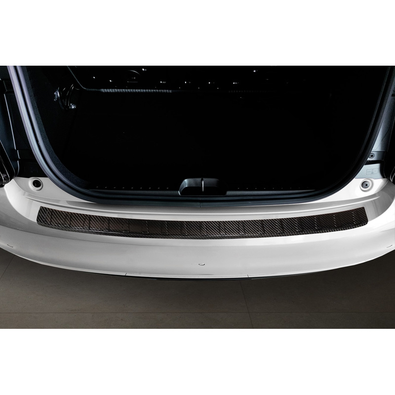 Echt 3D Carbon Achterbumperprotector  Fiat 500e Berlina, 3+1 & Cabrio 2020- 'Ribs'