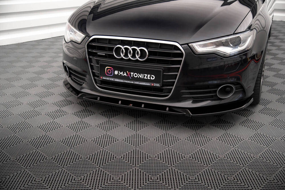 Voorspoiler V.2 Audi A6 Avant C7 Maxton Glans Zwart