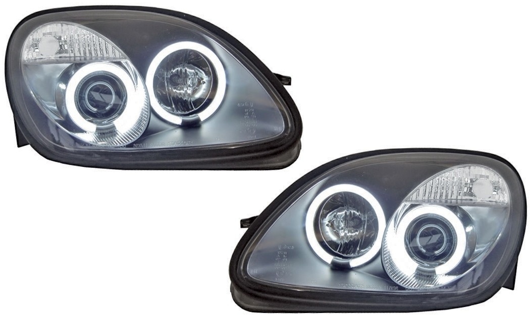 Koplampen Mercedes SLK 96-04 H1+H1 Angel eyes CCFL helder zwart