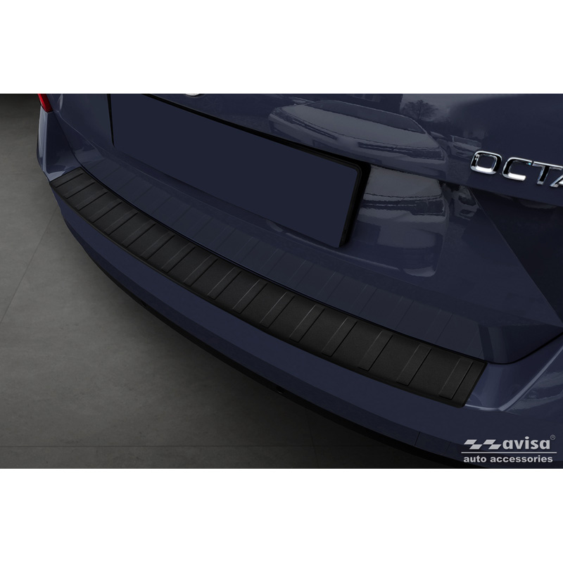 Matzwart RVS Achterbumperprotector  Skoda Octavia III Combi (5E5) Facelift 2017-2020 'Ribs'