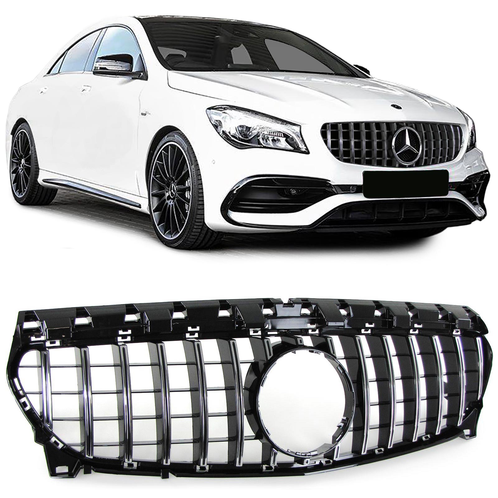 Grill Mercedes CLA C117 Zwart Chroom 17-..GT Look