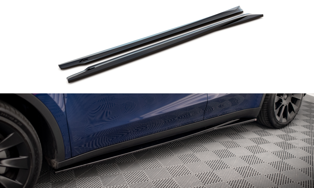 Zijskirts V.1 Tesla Model Y Maxton Glans Zwart