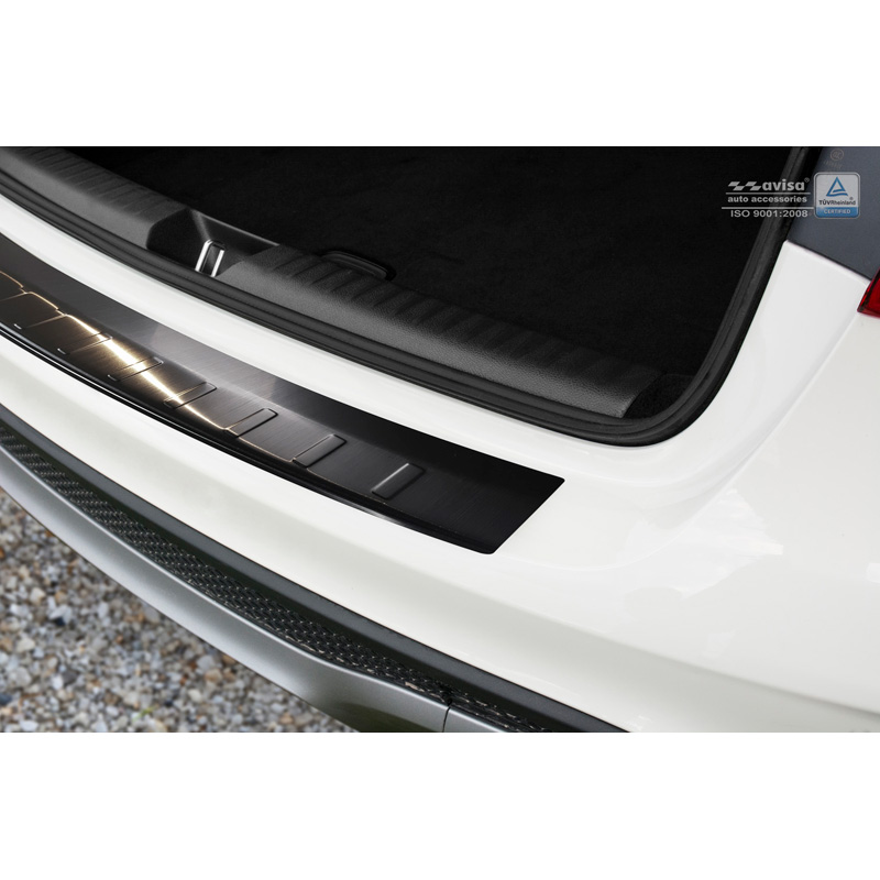 Zwart RVS Achterbumperprotector  Mercedes GLA 2013-2020 'Ribs'