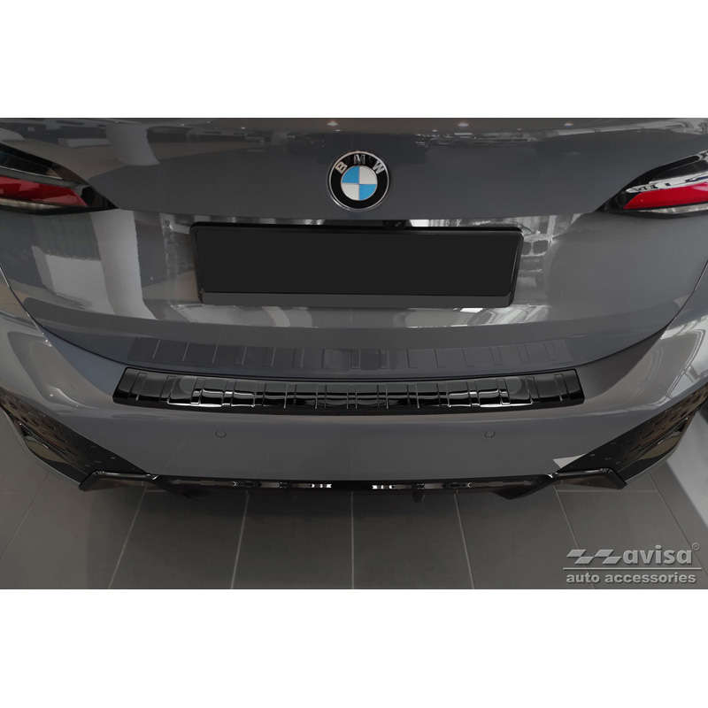 Black Mirror Stainless Steel Rear bumper protector  BMW 2-Series U06 Active Tourer M-Package 2021- 'Ribs'