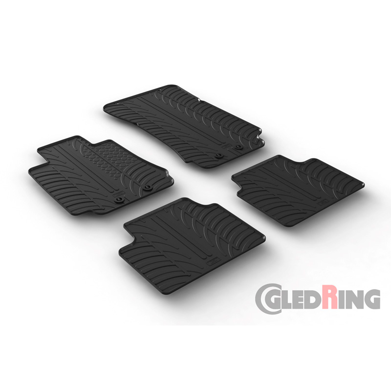 Rubber car mats set  Alfa Romeo Giulia Sedan 2016- (T profile 4-pieces + mounting clips)